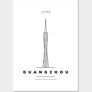 Guangzhou Minimal Black Line Design Posters and Art